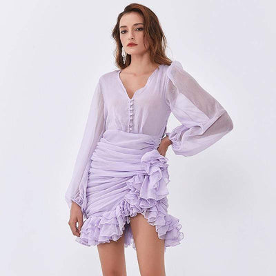 Asymmetrical Ruffle Dress